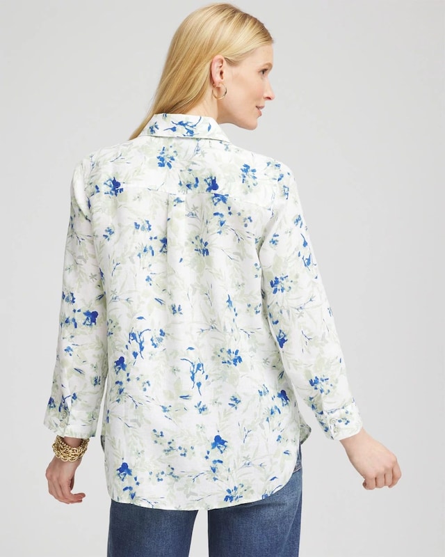 No Iron Floral Linen Shirt - image 3
